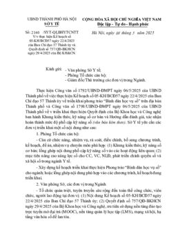 Read more about the article C/v về việc thực hiện kế hoạch số 02-KH/BCĐ57 ngày 22/4/2025 của Ban Chỉ đạo 57 Thành ủy và Quyết định số 757/QĐ-BKHCN ngày 29/4/2025 của Bộ KH&CN