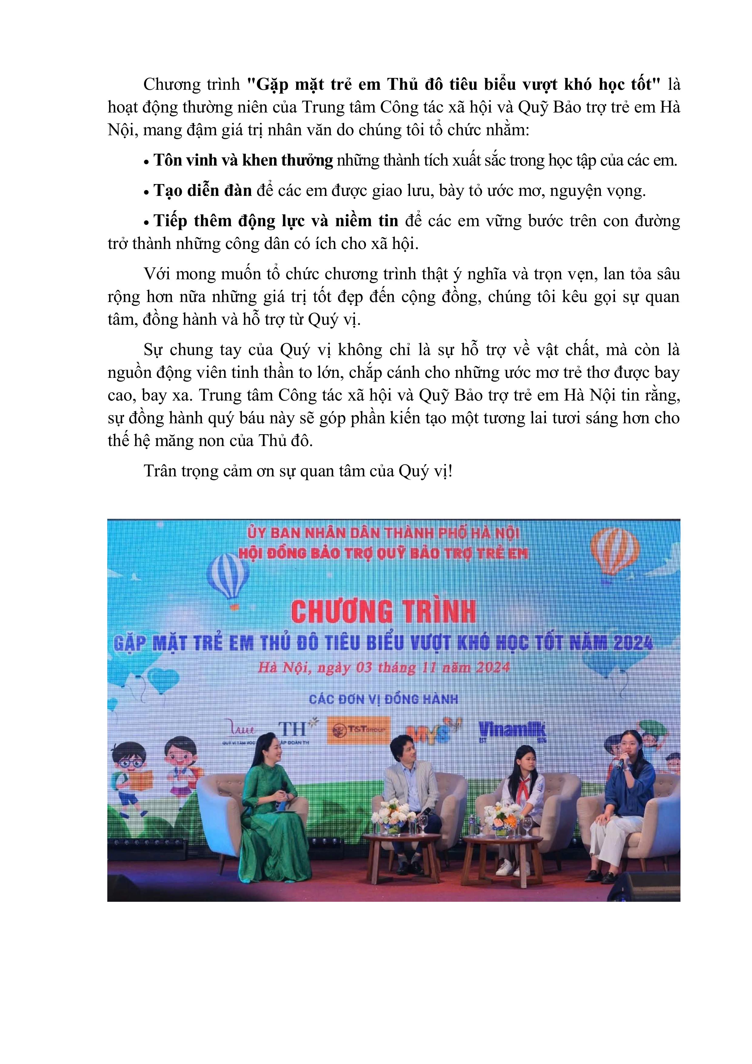 Read more about the article Hồ sơ mời đồng hành chương trình “Gặp mặt trẻ em thủ đô tiêu biểu vượt khó học tốt ” năm 2025