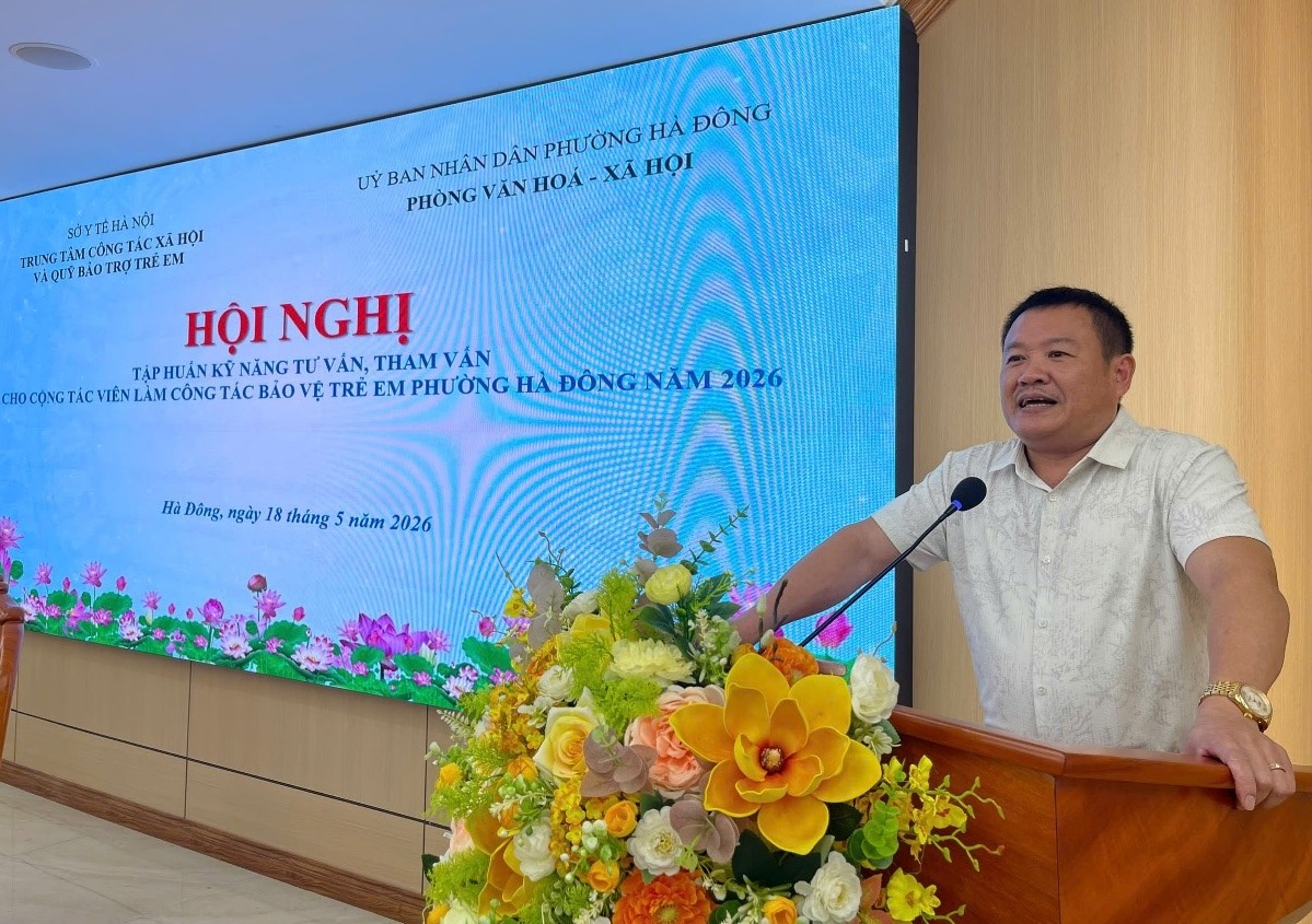 Hội nghị tập huấn kỹ năng tư vấn, tham vấn cho cộng tác viên làm công tác bảo vệ trẻ em phường Hà Đông